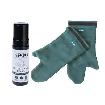 Zooplus kooa paw reinigingsschuim Voordeelset: Reinigingsschuim (170 ml) + 2 × kooa drooghandschoenen aanbieding