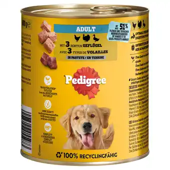 Zooplus 12x800g Gevogelte in paté Pedigree Classic natvoer voor honden aanbieding
