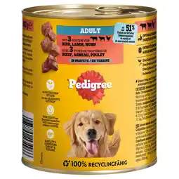 Zooplus 12x800g Rund, lam & Kip in paté Pedigree Classic natvoer voor honden aanbieding