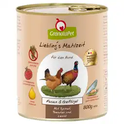 Zooplus 6x800g GranataPet Lievelingsmaaltijd Fazant & Gevogelte met Spinazie, Tomaten & Lijnolie Hondenvoer aanbieding