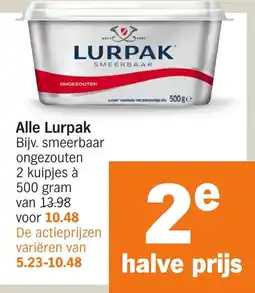 Albert Heijn Alle Lurpak aanbieding