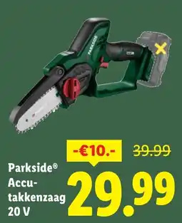 Lidl Parkside Accu-takkenzaag 20 V aanbieding