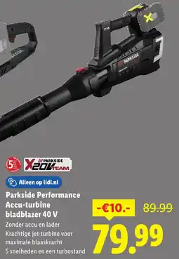 Lidl Parkside Performance Accu-turbine bladblazer 40 V aanbieding
