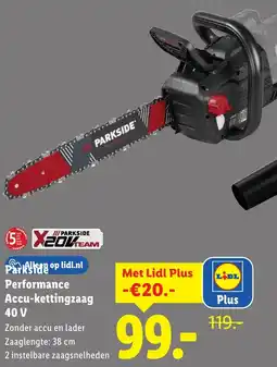 Lidl Parkside Performance Accu-kettingzaag 40 V aanbieding