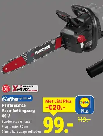 Lidl Parkside Performance Accu-kettingzaag 40 V aanbieding