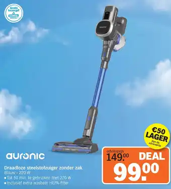 Albert Heijn Auronic Draadloze steelstofzuiger zonder zak aanbieding