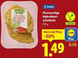 Lidl Plantaardige kip krokant- schnitzels aanbieding