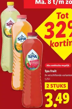 Lidl Spa fruit aanbieding