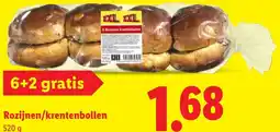 Lidl Rozijnen/krentenbollen aanbieding