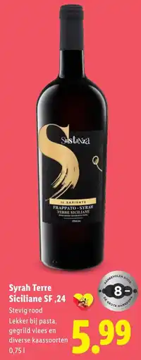 Lidl Syrah Terre Siciliane SF,24 aanbieding