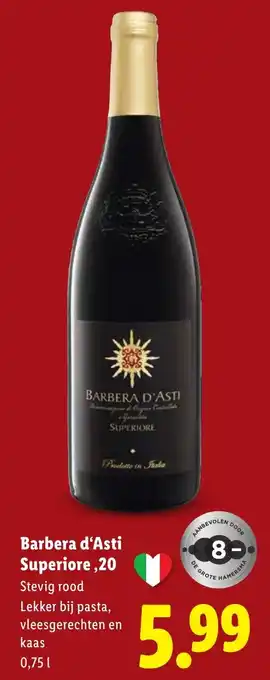 Lidl Barbera d'Asti Superiore,20 aanbieding