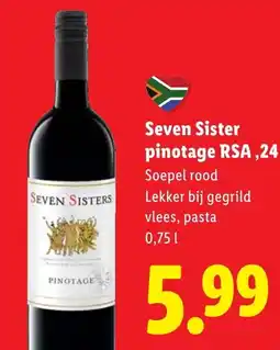 Lidl Seven Sister pinotage RSA,24 aanbieding