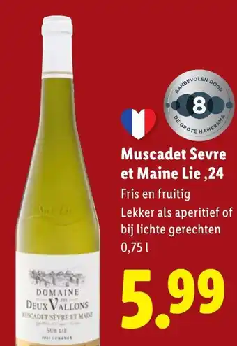 Lidl Muscadet Sevre et Maine Lie,24 aanbieding