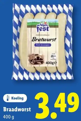 Lidl Braadworst aanbieding