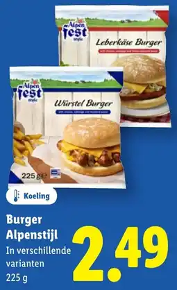 Lidl Burger Alpenstijl aanbieding