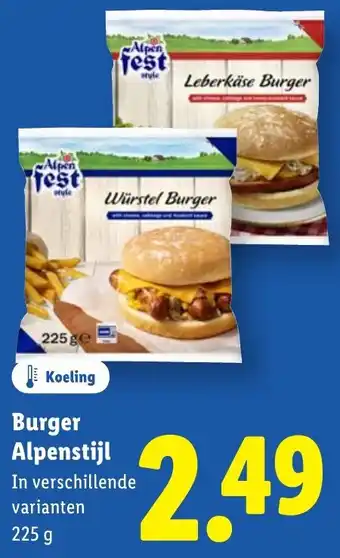 Lidl Burger Alpenstijl aanbieding