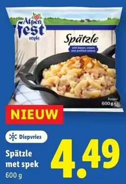 Lidl Spätzle met spek aanbieding