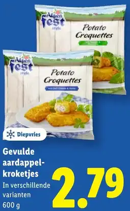 Lidl Gevulde aardappelkroketjes aanbieding