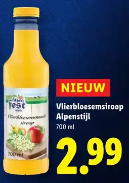 Lidl Vlierbloesemsiroop Alpenstijl aanbieding