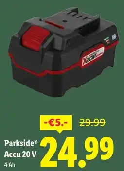 Lidl Parkside Accu 20 V aanbieding