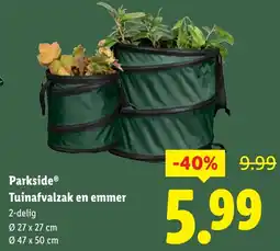 Lidl Parkside Tuinafvalzak en emmer aanbieding