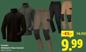Lidl Parkside Werkbroek of fleece herentrui aanbieding