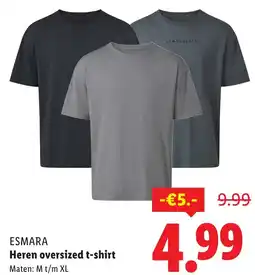 Lidl Esmara Heren oversized t-shirt aanbieding