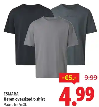 Lidl Esmara Heren oversized t-shirt aanbieding