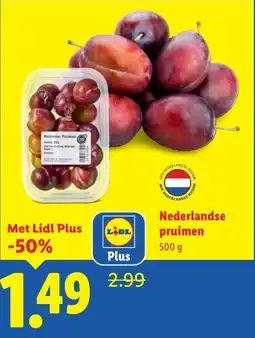 Lidl Nederlandse pruimen aanbieding