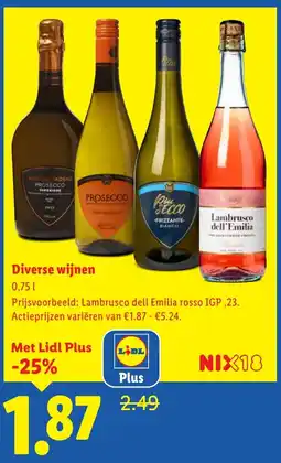Lidl Diverse wijnen aanbieding