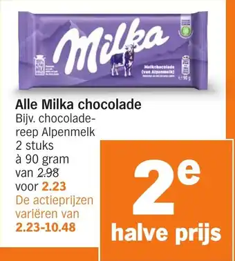 Albert Heijn Alle Milka chocolade aanbieding