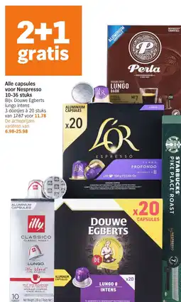 Albert Heijn Alle capsules voor Nespresso aanbieding