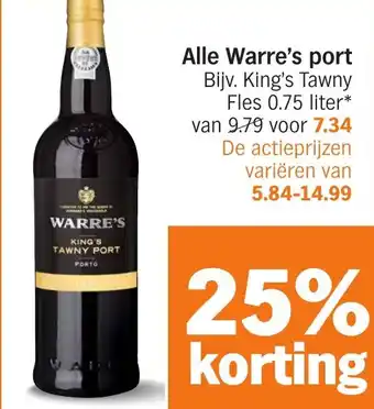 Albert Heijn Alle Warre's port aanbieding