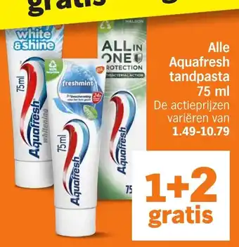 Albert Heijn Alle Aquafresh tandpasta aanbieding