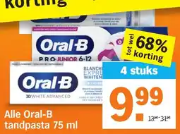 Albert Heijn Alle Oral-B tandpasta aanbieding
