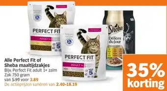 Albert Heijn Alle Perfect Fit of Sheba maaltijdzakjes aanbieding