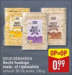 ALDI Goud gebakken Recht hoekige maïs of rijstwafels aanbieding