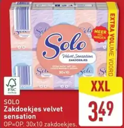 ALDI Solo Zakdoekjes velvet sensation XXL aanbieding