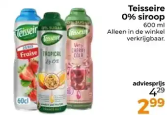 Trekpleister Teisseire 0% siroop aanbieding