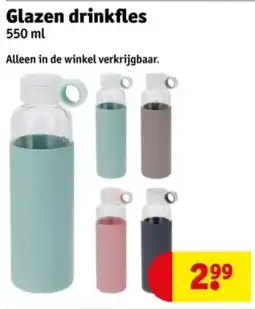 Kruidvat Glazen Drinkfles aanbieding