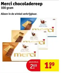 Kruidvat Merci chocoladereep aanbieding