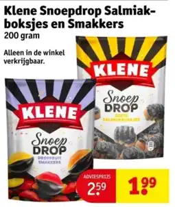 Kruidvat Klene Snoepdrop Salmiakboksjes en Smakkers aanbieding