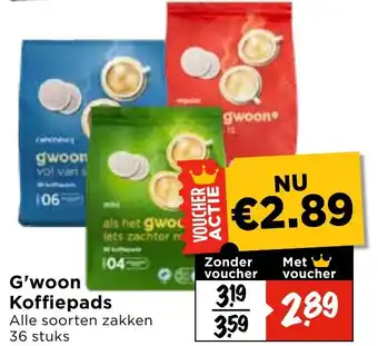 Vomar Voordeelmarkt G'woon Koffiepads aanbieding