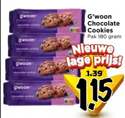 Vomar Voordeelmarkt G'woon Chocolate Cookies aanbieding
