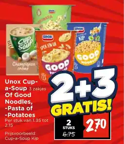Vomar Voordeelmarkt Unox Cup a Soup Of Good Noodles, Pasta of Potatoes aanbieding