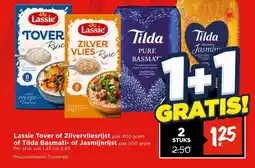 Vomar Voordeelmarkt Lassie Tover of Zilvervliesrijst pak of Tilda Basmati of Jasmijnrijst aanbieding