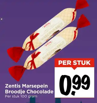 Vomar Voordeelmarkt Zentis Marsepein Broodje Chocolade aanbieding
