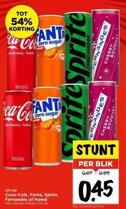 Vomar Voordeelmarkt Coca Cola, Fanta, Sprite, Fernandes of Hawai aanbieding
