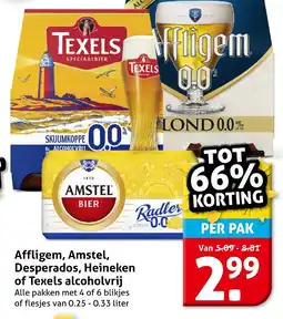 Hoogvliet Affligem, Amstel, Desperados, Heineken of Texels alcoholvrij aanbieding