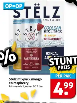Hoogvliet Stëlz mixpack mango en raspberry aanbieding